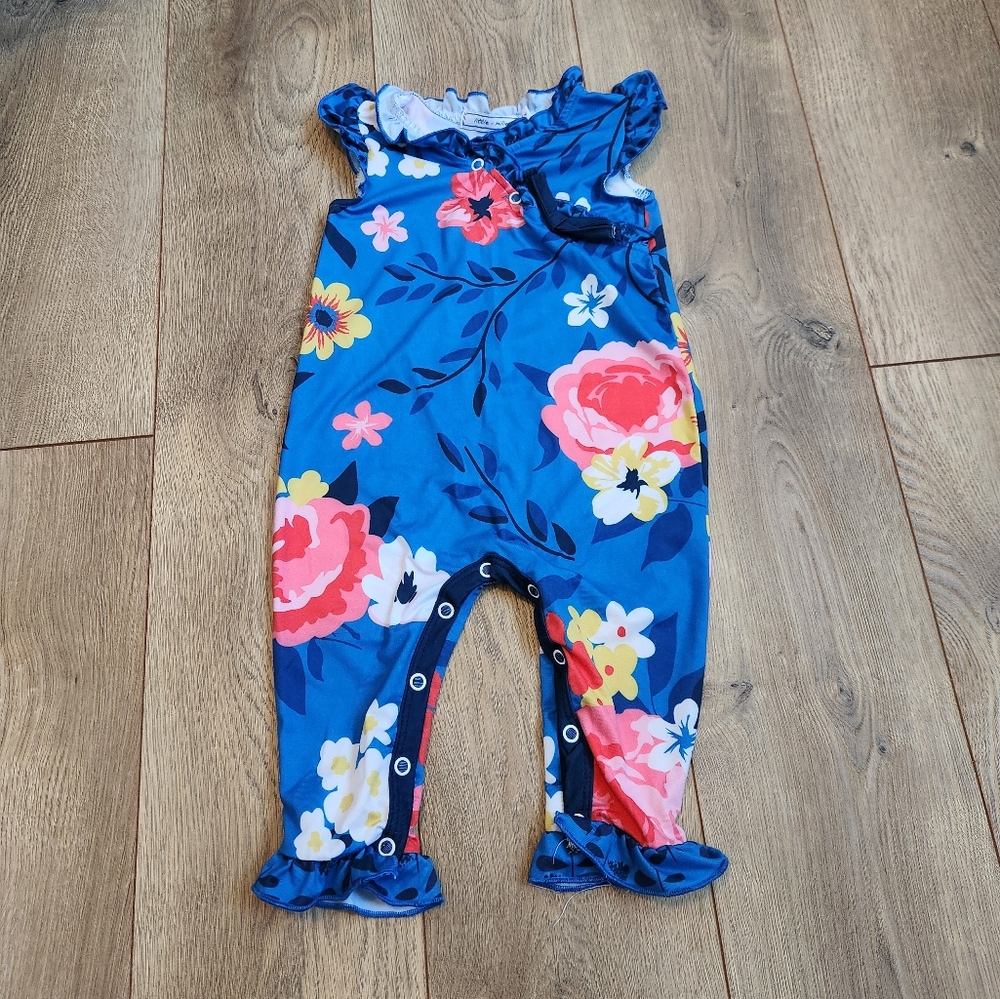 Floral Blue Kids Romper